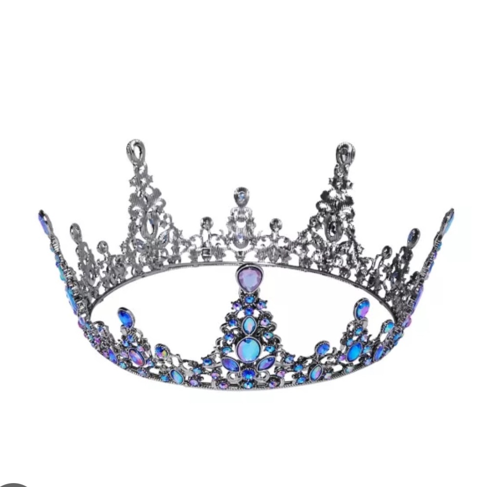 Spirit Halloween Skeleton Silver Blue Crown Costume Cosplay Princess Queen Jewel